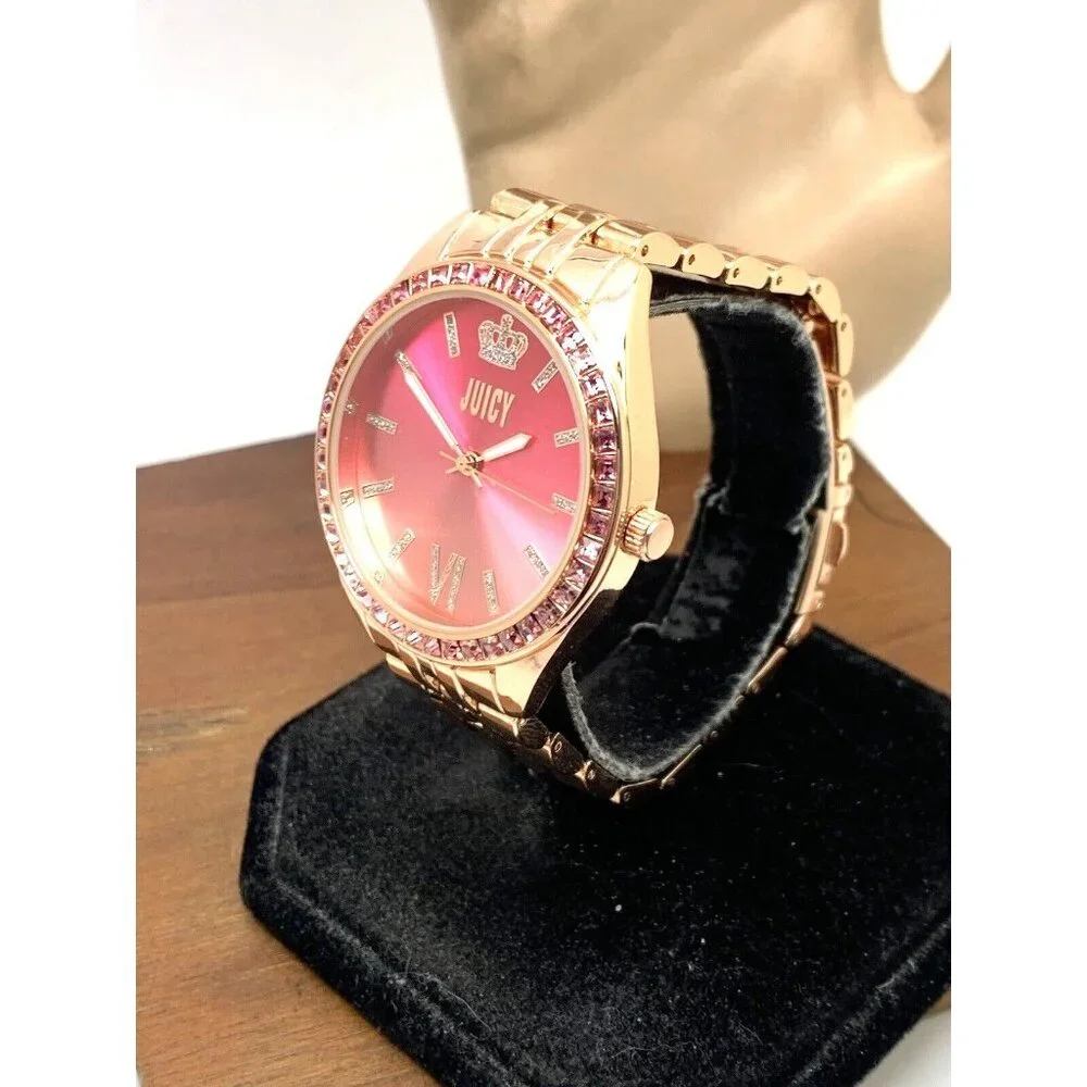 Juicy By Juicy Couture Women's Watch JC/5028 Quartz Pink Dial Rose Gold Steel